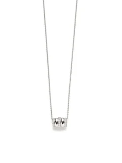 Witgouden collier met hanger tonnetje met briljant