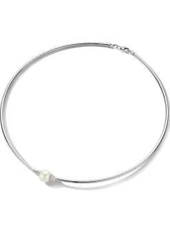 Witgouden collier met parel en briljant + Luxe cadeau