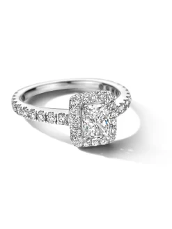 Witgouden entourage ring met diamant 1,88crt. + Luxe Cadeau