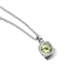 Witgouden hanger groene amethist en briljant