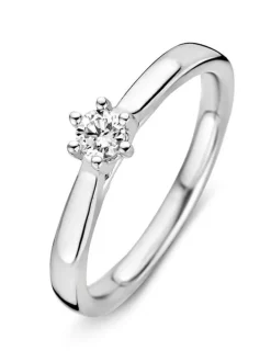 Witgouden ring met briljant 0,19crt. + Luxe cadeau