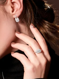 Witgouden ring met diamant pavé zetting 0.27crt.