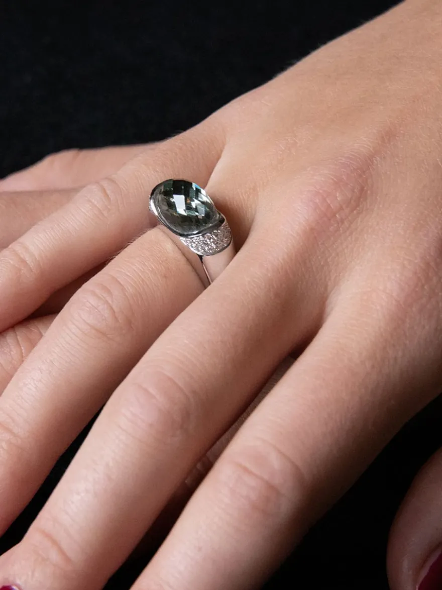 Witgouden ring met groene amethist | Shop online