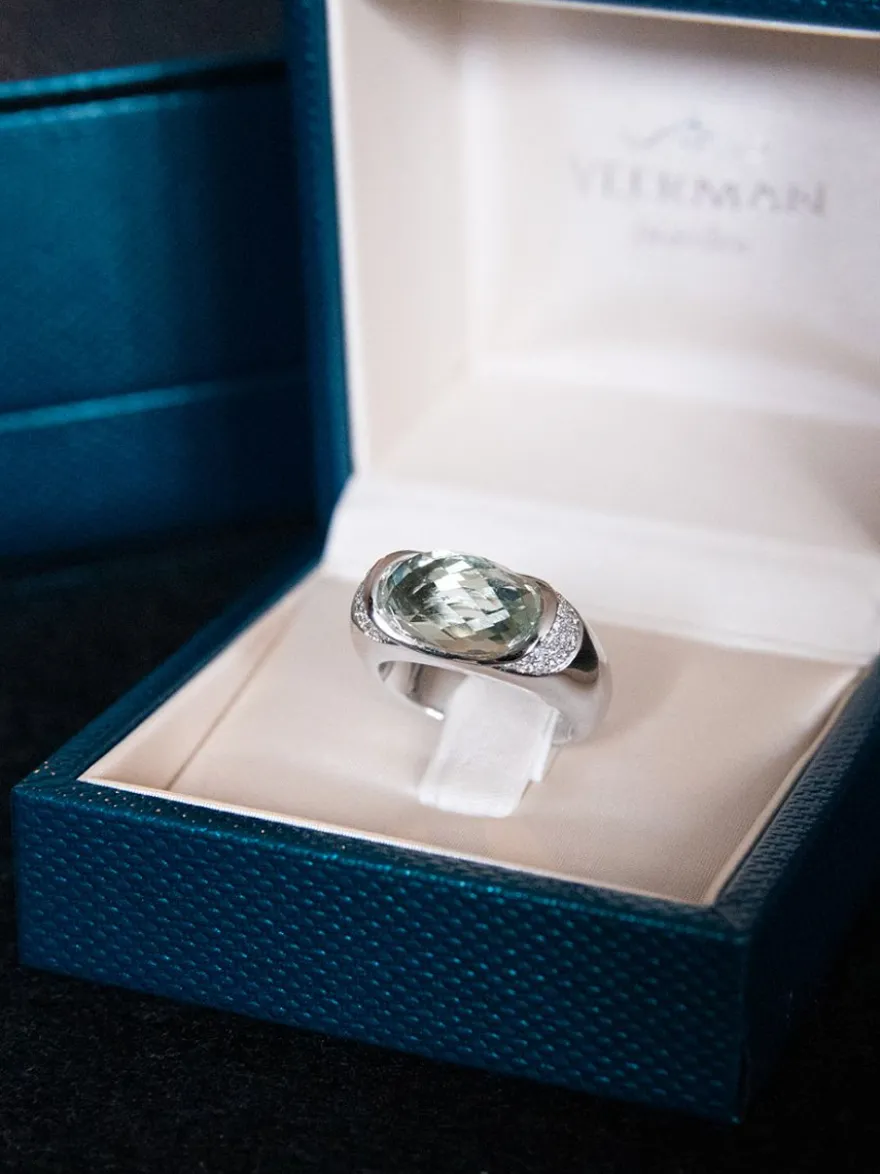 Witgouden ring met groene amethist | Shop online