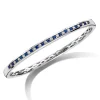 Witgouden slavenarmband met briljant + saffier + Luxe Cadeau