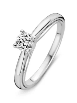 Witgouden solitair ring met briljant 0,40crt + Luxe cadeau