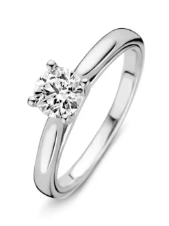 Witgouden solitair ring met briljant 0,74crt + Luxe cadeau