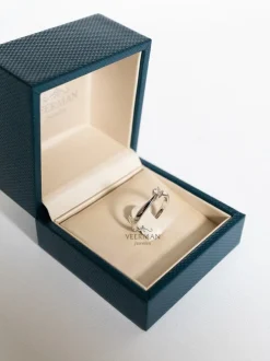 Witgouden solitair ring met briljant 0.16crt + Luxe cadeau